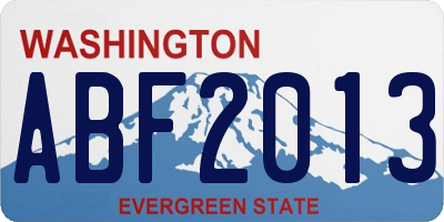WA license plate ABF2013