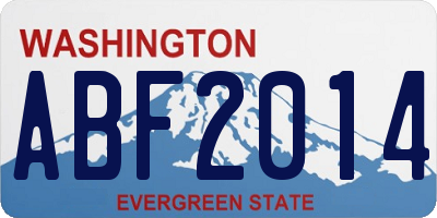 WA license plate ABF2014