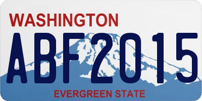 WA license plate ABF2015