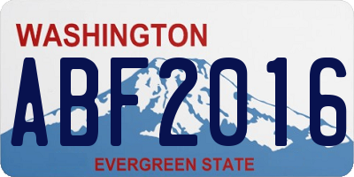 WA license plate ABF2016