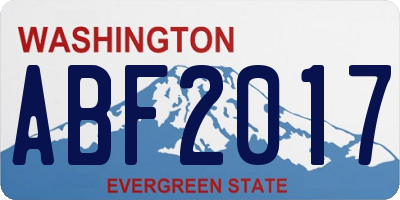 WA license plate ABF2017