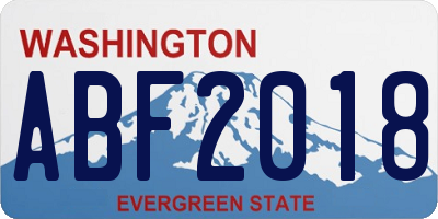 WA license plate ABF2018
