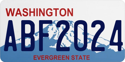 WA license plate ABF2024