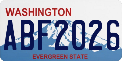 WA license plate ABF2026