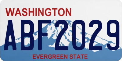 WA license plate ABF2029