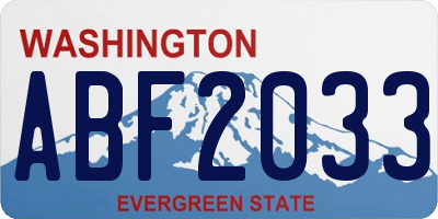 WA license plate ABF2033