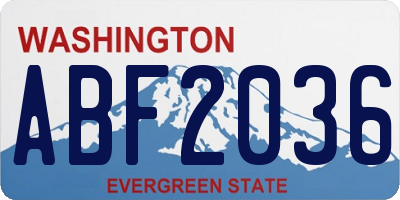 WA license plate ABF2036