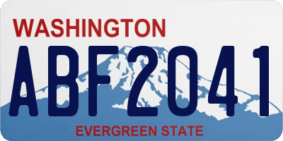 WA license plate ABF2041
