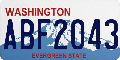 WA license plate ABF2043