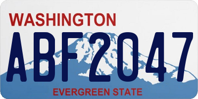 WA license plate ABF2047