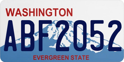 WA license plate ABF2052
