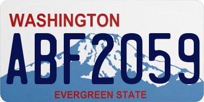 WA license plate ABF2059