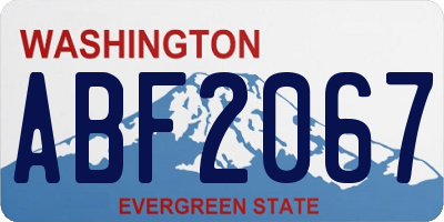 WA license plate ABF2067