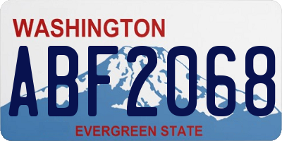 WA license plate ABF2068