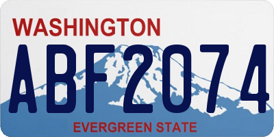 WA license plate ABF2074