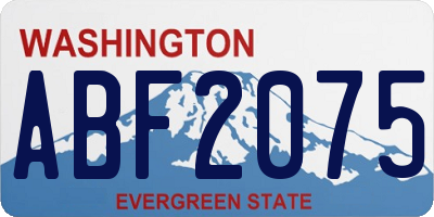 WA license plate ABF2075