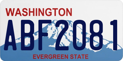 WA license plate ABF2081