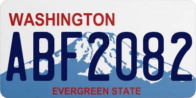 WA license plate ABF2082