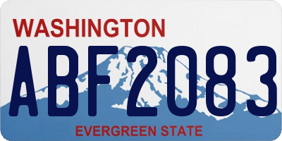 WA license plate ABF2083