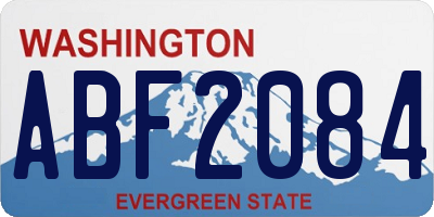 WA license plate ABF2084