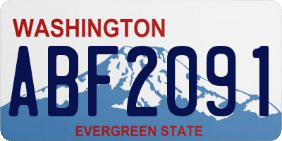WA license plate ABF2091