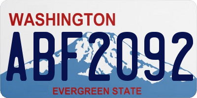 WA license plate ABF2092