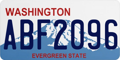 WA license plate ABF2096