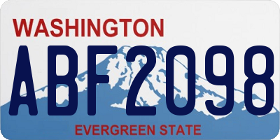 WA license plate ABF2098