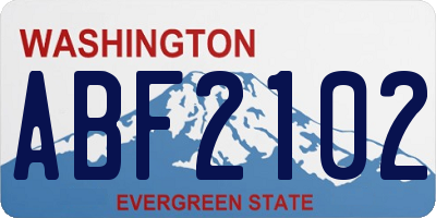 WA license plate ABF2102