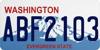 WA license plate ABF2103