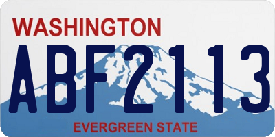 WA license plate ABF2113