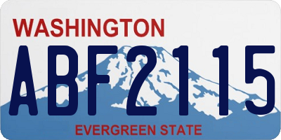 WA license plate ABF2115