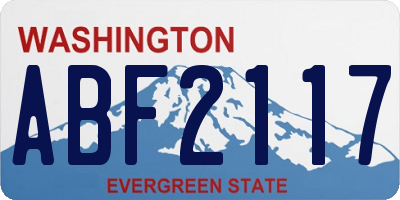 WA license plate ABF2117