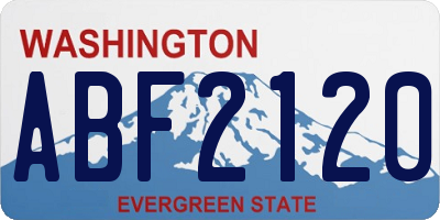 WA license plate ABF2120