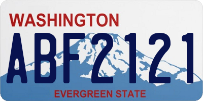 WA license plate ABF2121
