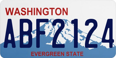 WA license plate ABF2124