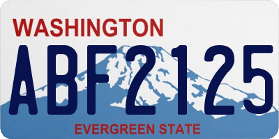 WA license plate ABF2125