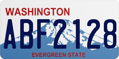 WA license plate ABF2128