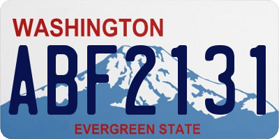 WA license plate ABF2131