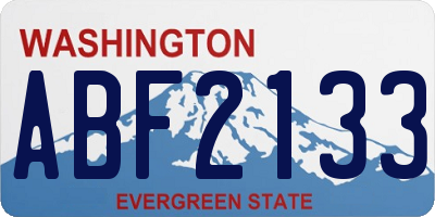 WA license plate ABF2133