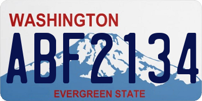WA license plate ABF2134