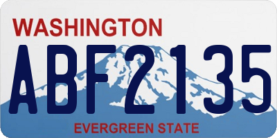 WA license plate ABF2135