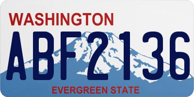 WA license plate ABF2136
