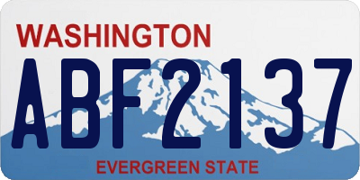 WA license plate ABF2137