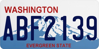 WA license plate ABF2139