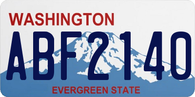 WA license plate ABF2140