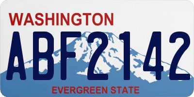 WA license plate ABF2142
