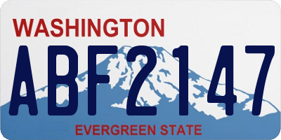 WA license plate ABF2147
