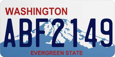 WA license plate ABF2149