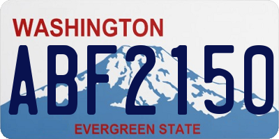 WA license plate ABF2150
